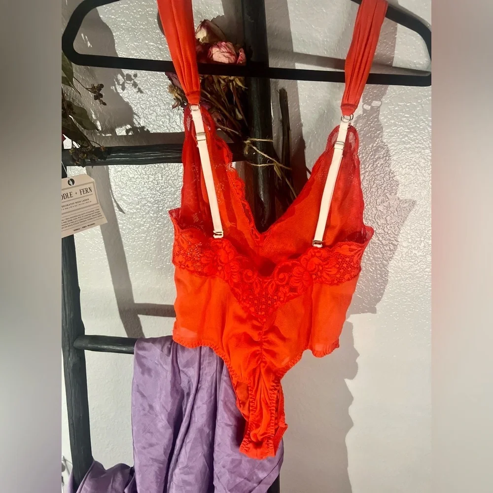 We Are Hah! | sz small NWOT | Cheap n Cheerful sexy siren red lacy bodysuit​